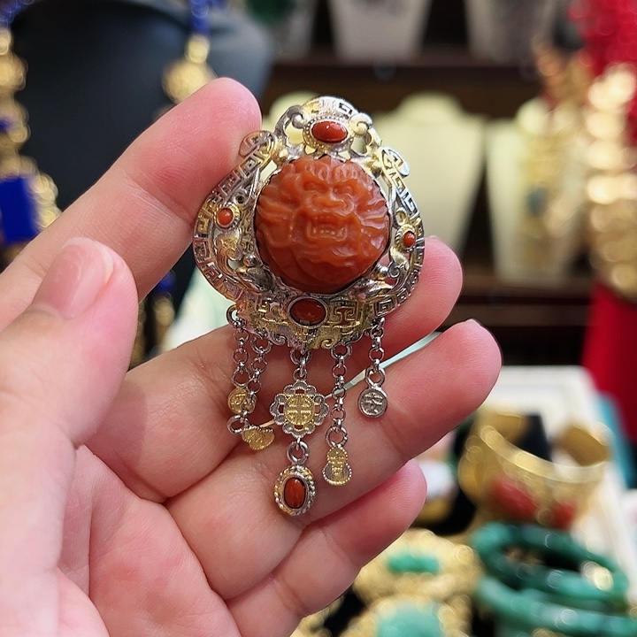 玛瑙戒指/指环银S925镶嵌古风