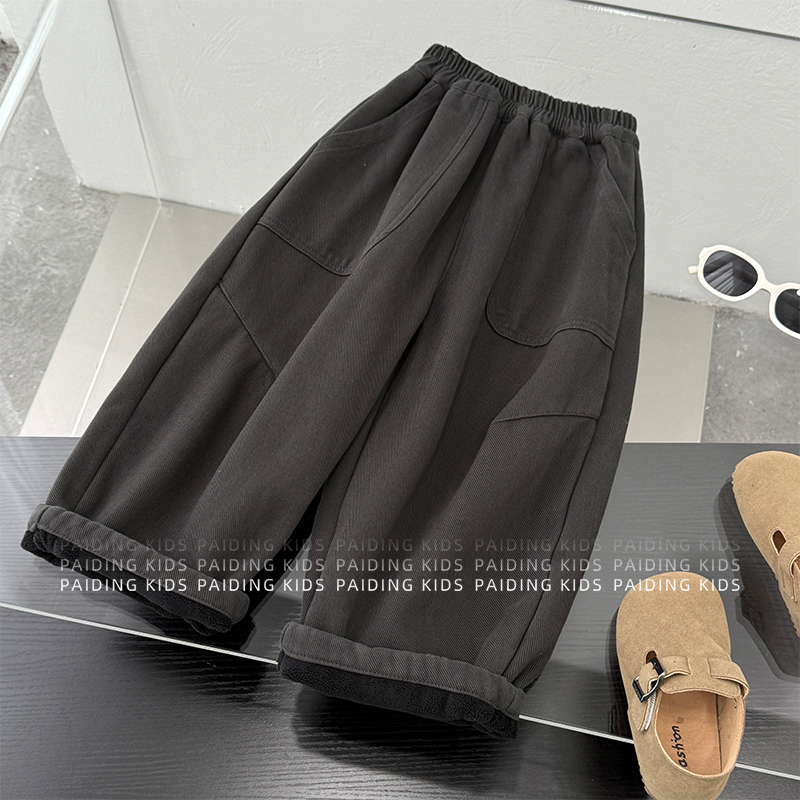 【小首尔】冬季男女童韩版气质两侧大口袋设计宽松日常休闲裤SJ6456