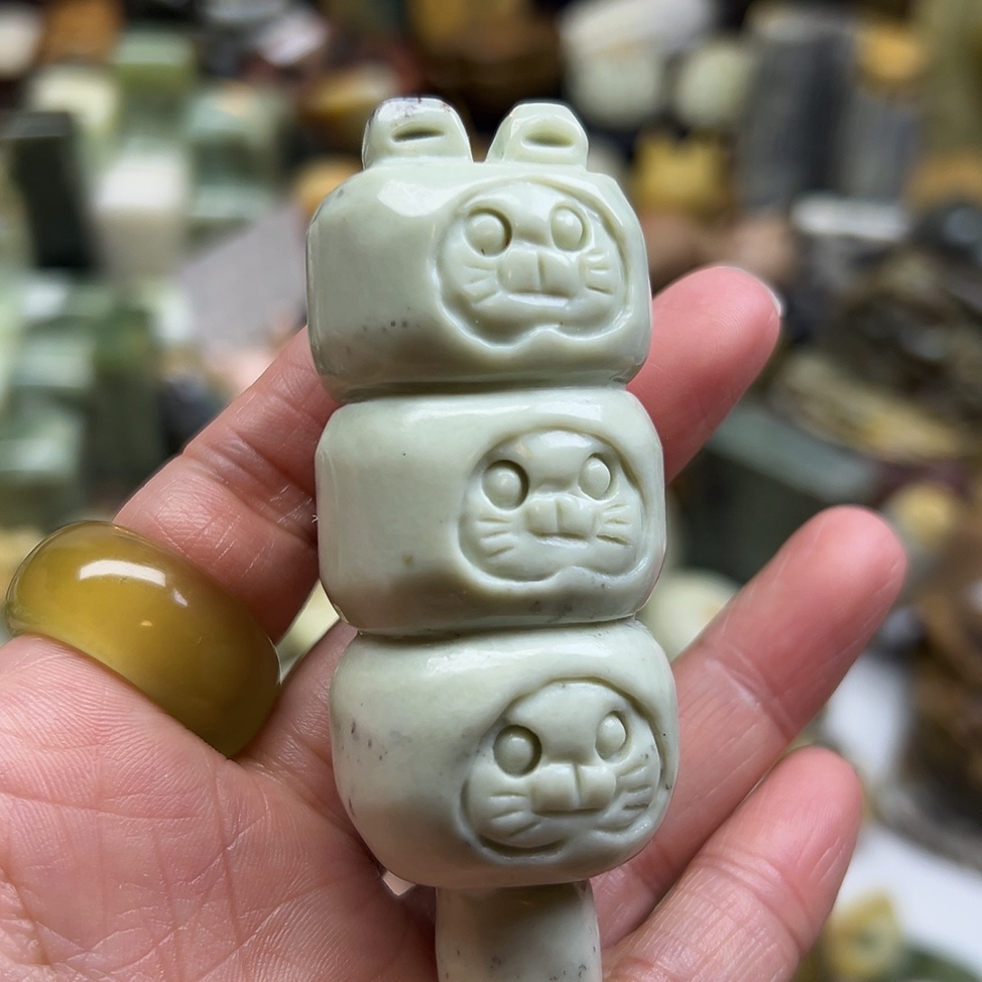 岫玉未镶嵌颈饰辽阳水草糖葫芦猫