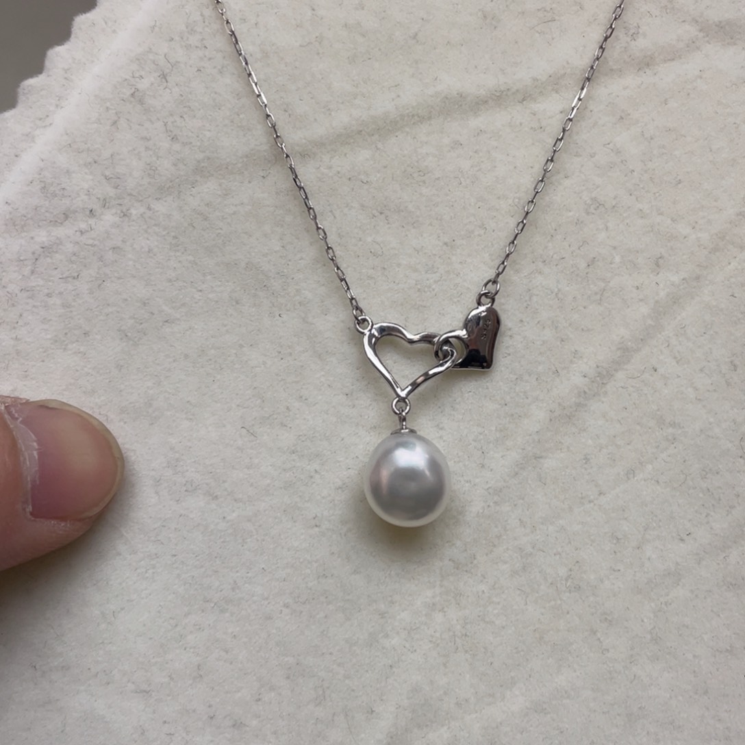 海水珍珠项链银S925镶嵌