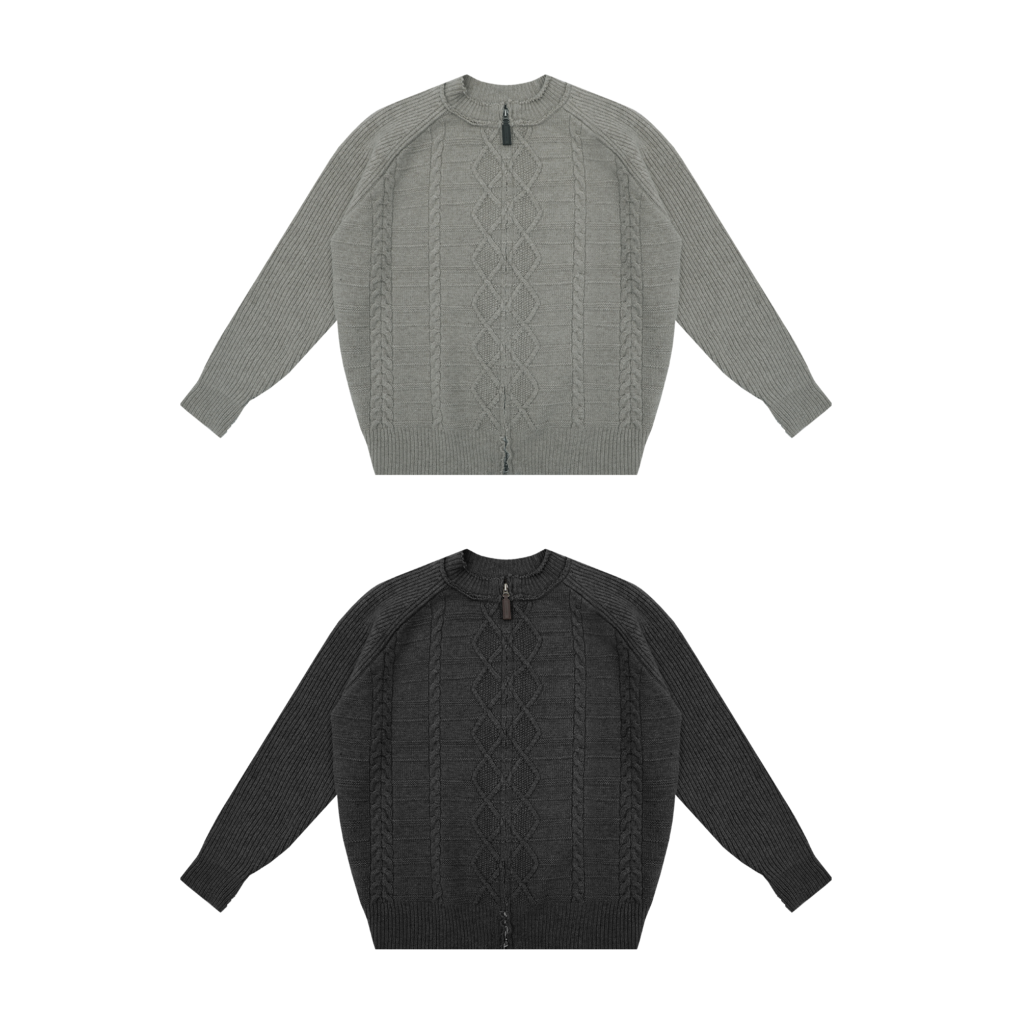 【深圳】MASONPRINCE/26SS秀场 麻花破坏圆领开衫毛衣