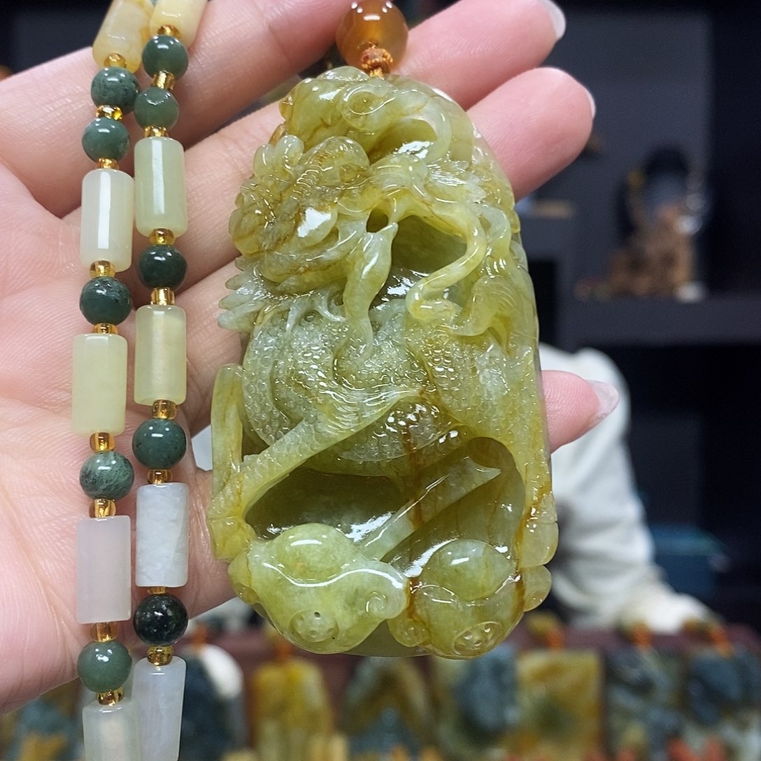未镶嵌岫玉挂件吊坠项链