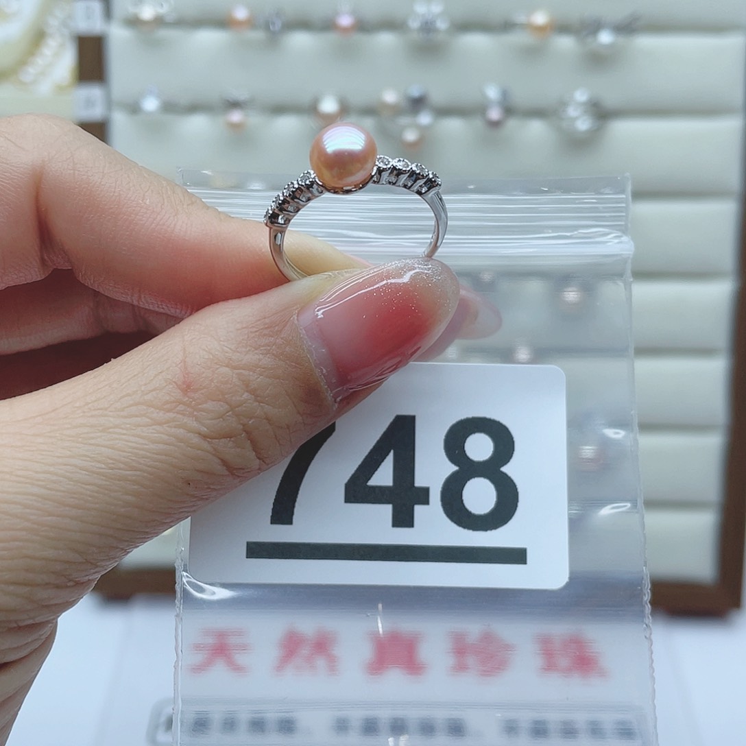 淡水珍珠珠宝奇石银S925镶嵌748