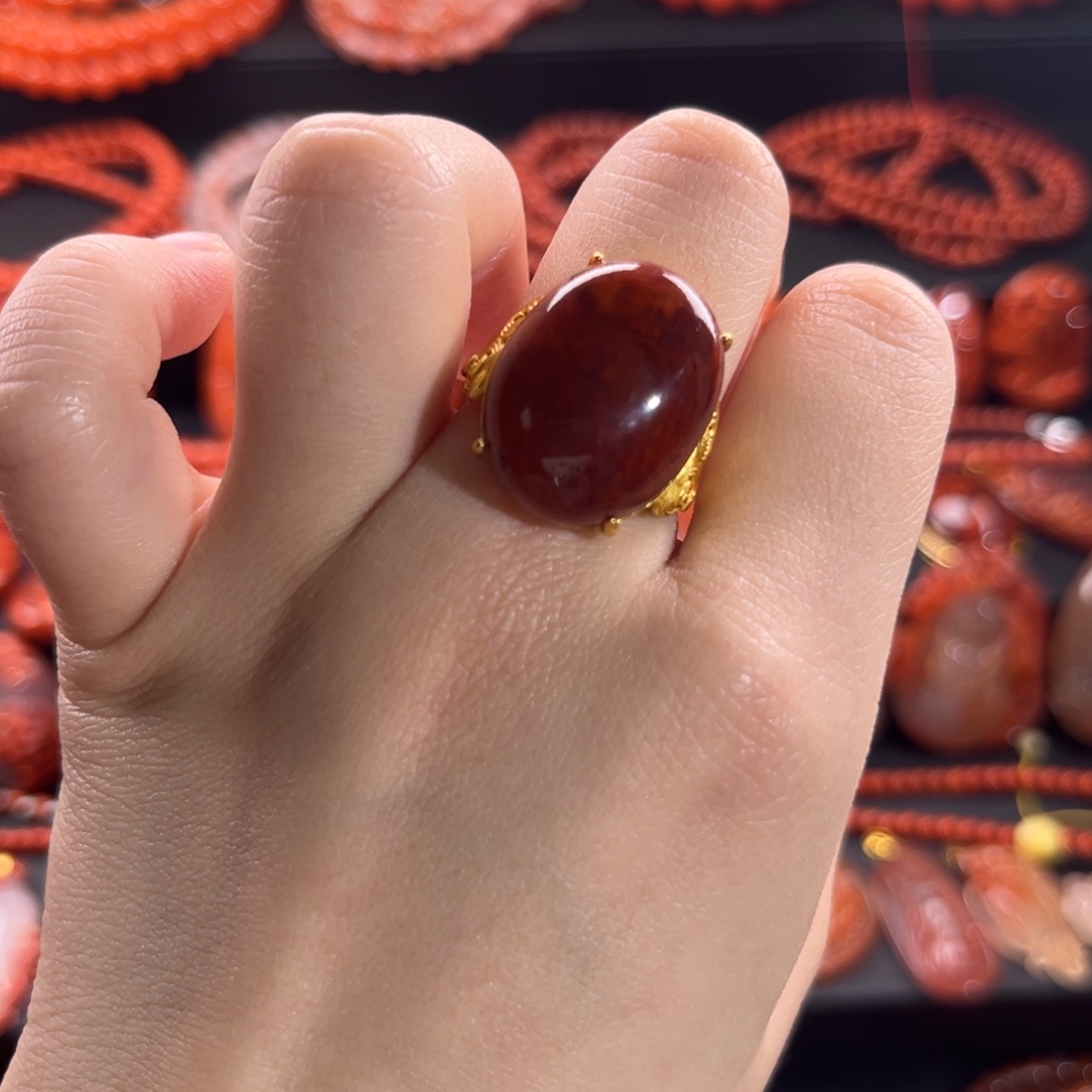 南红玛瑙南红银S925镶嵌