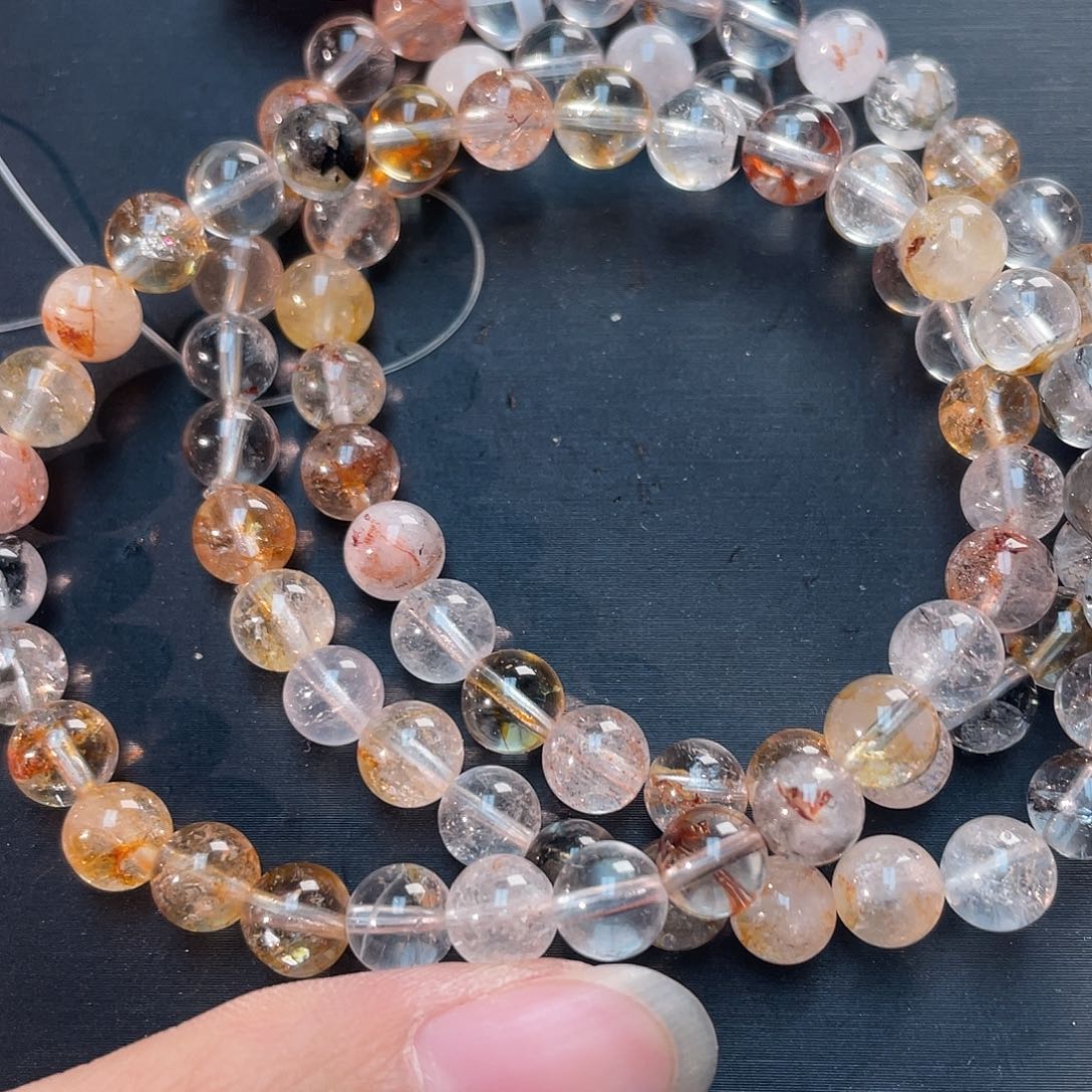 手串水晶未镶嵌彩闪灵多圈sl618 70号