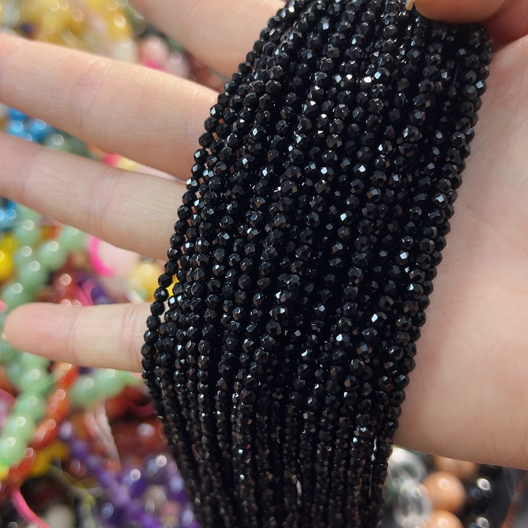 玛瑙/玉髓未镶嵌珠宝半成品卡3黑碧玺两条