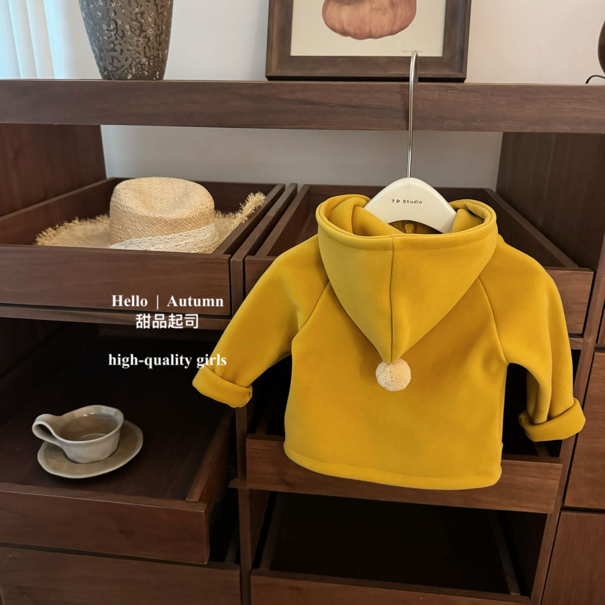 【甜品起司】精灵帽！韩系女宝宝加绒加厚卫衣连帽拉链开衫外套