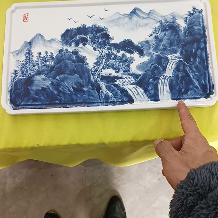 盘景德镇手绘釉下彩手绘