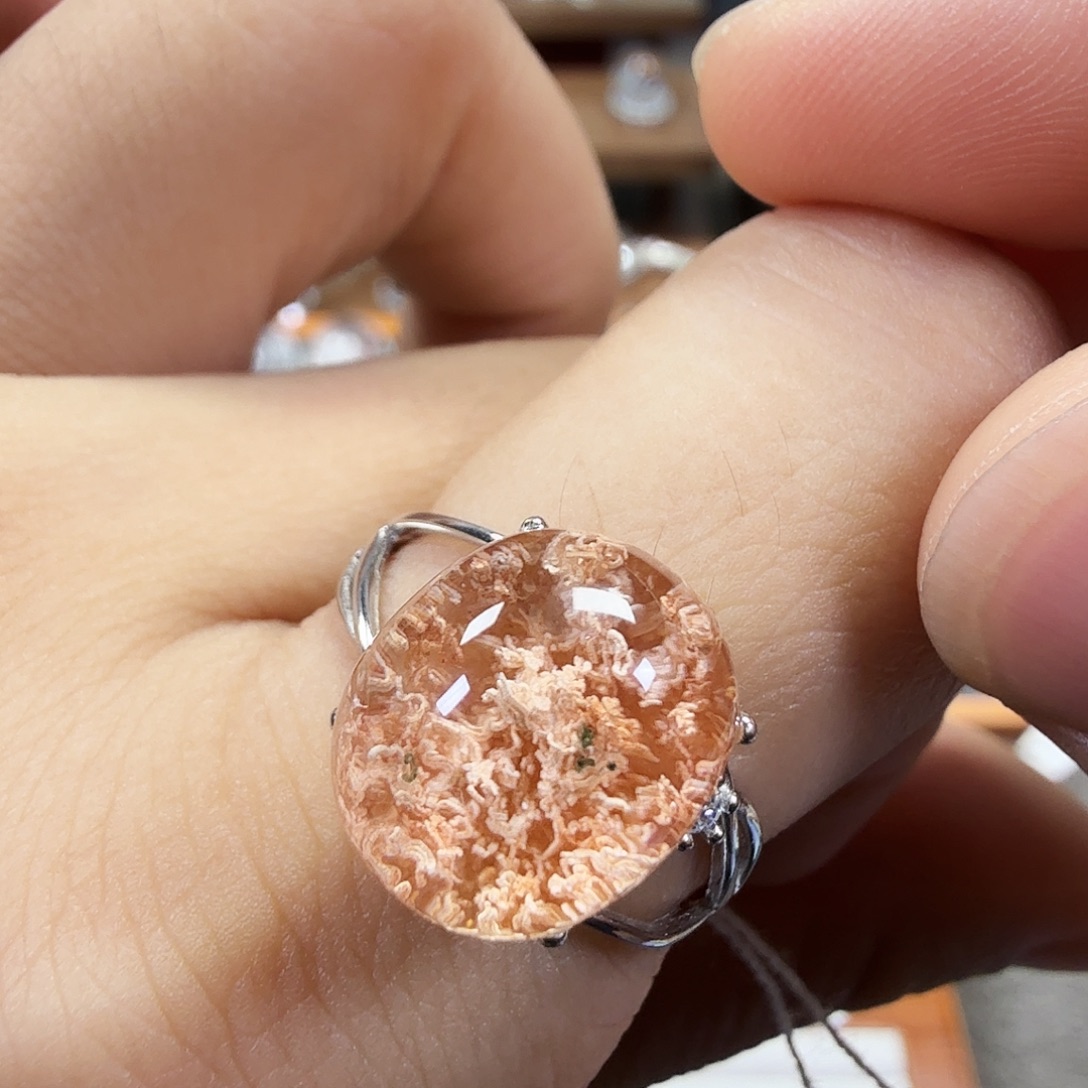 银S925镶嵌戒指水晶