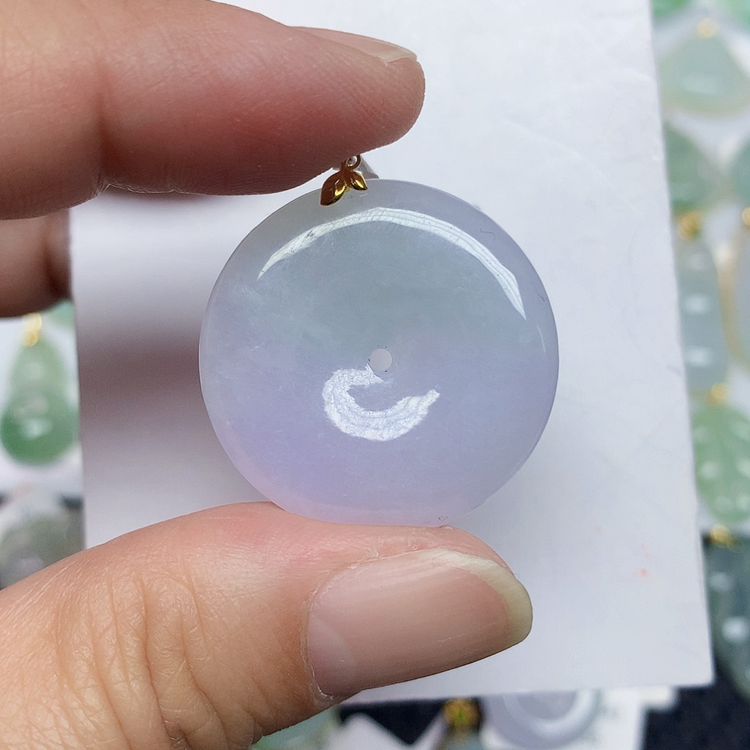 翡翠18K金镶嵌颈饰356788