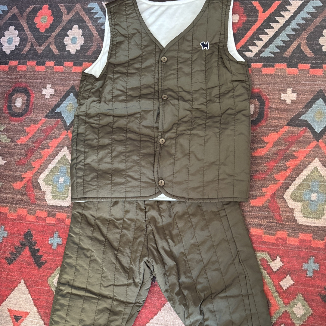 （不退不换不接受不要拍）韩单蓝狗马甲裤子