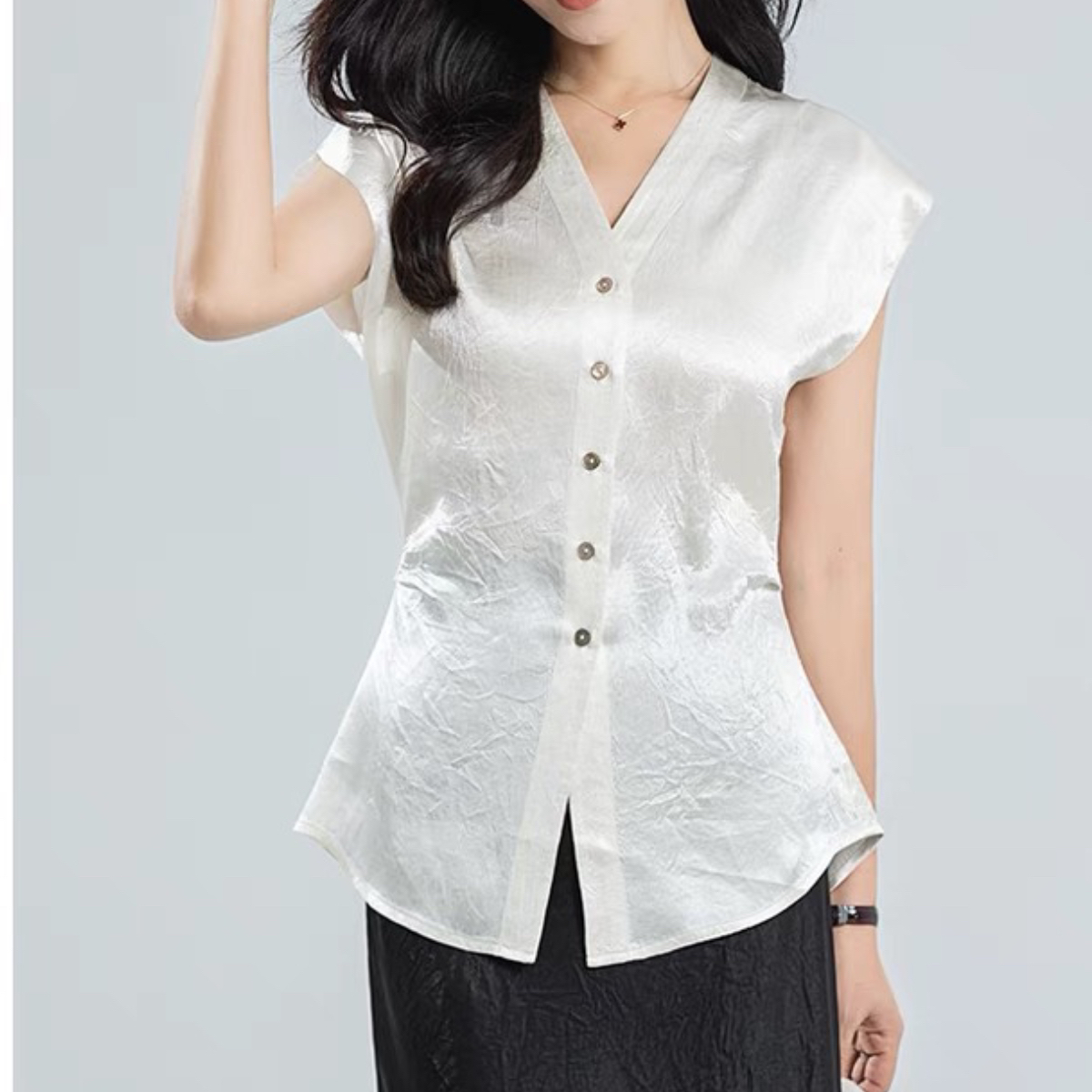 涵玖玥【三醋酸】新款大女主小众高级感上衣01-69209