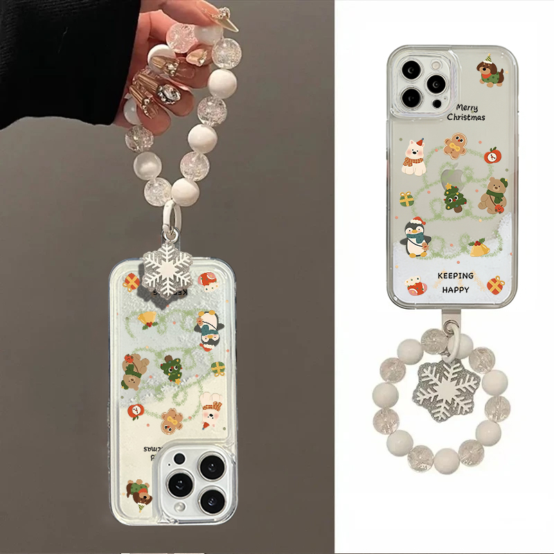 YHLS0016挂链适用iphone16流沙手机壳华为P70vivo小米oppo套