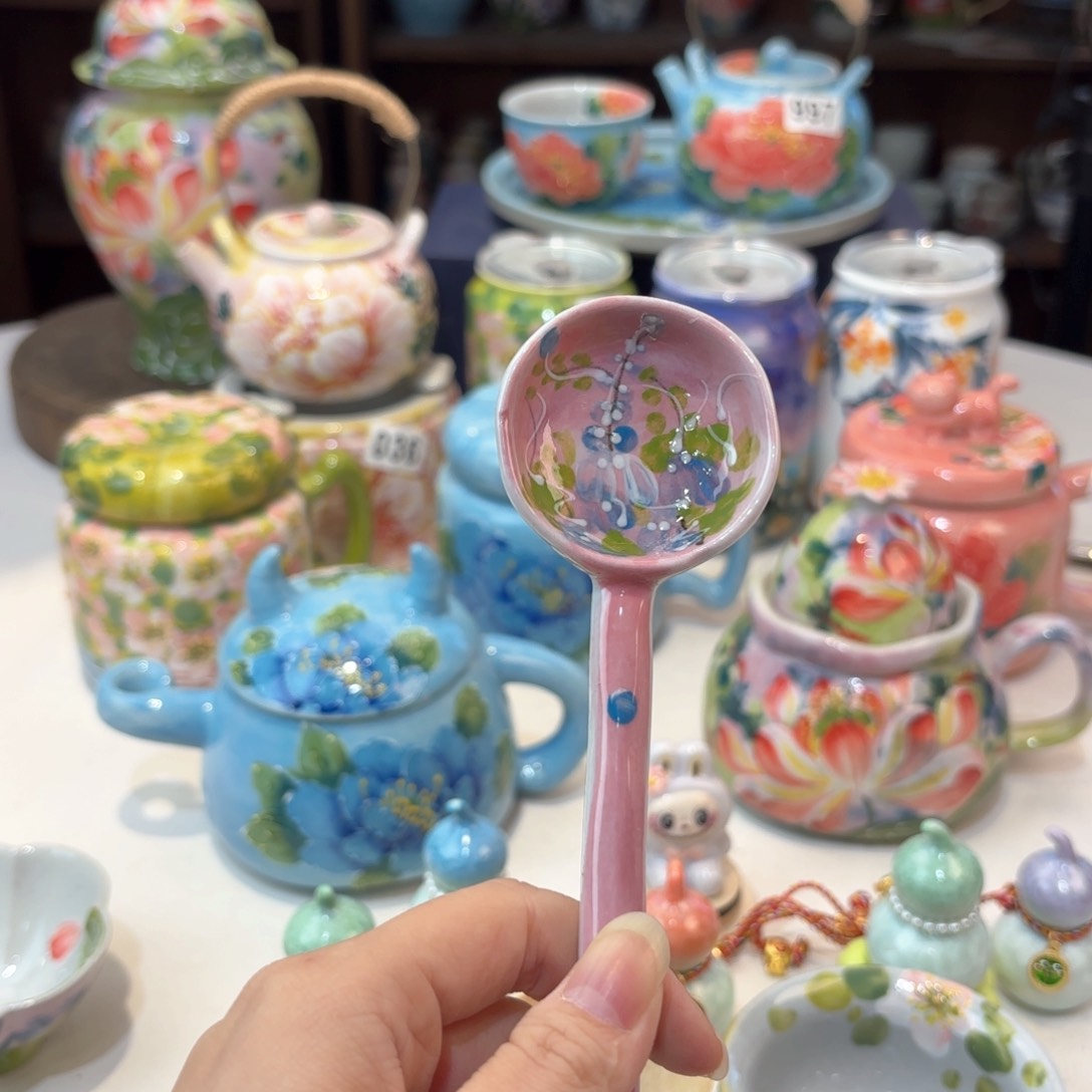 景德镇手绘高温釉下彩陶瓷茶具