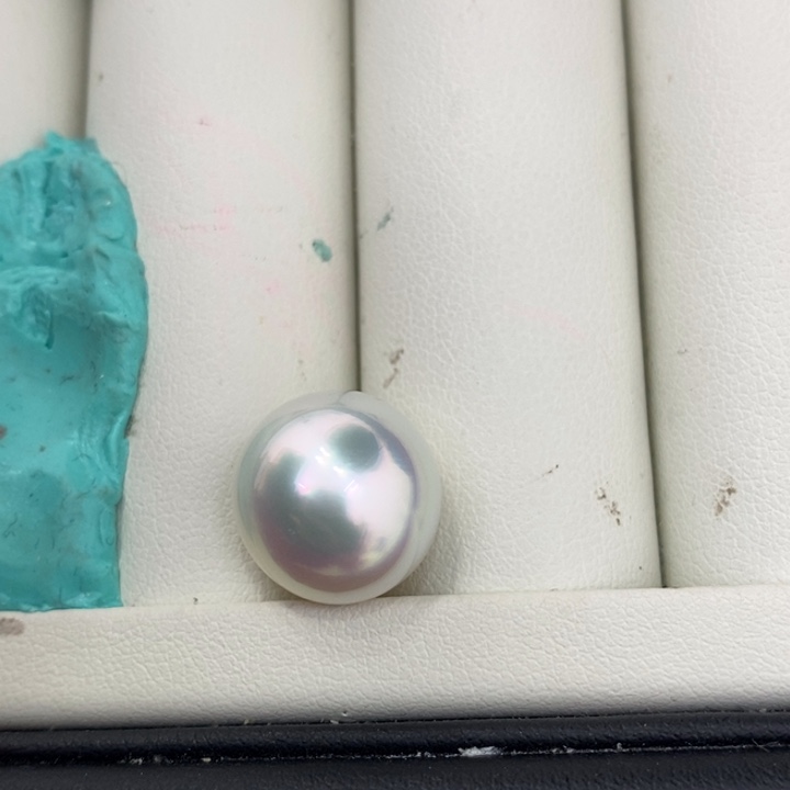 海水珍珠耳饰未镶嵌澳白炫彩镜面光13.2mm276