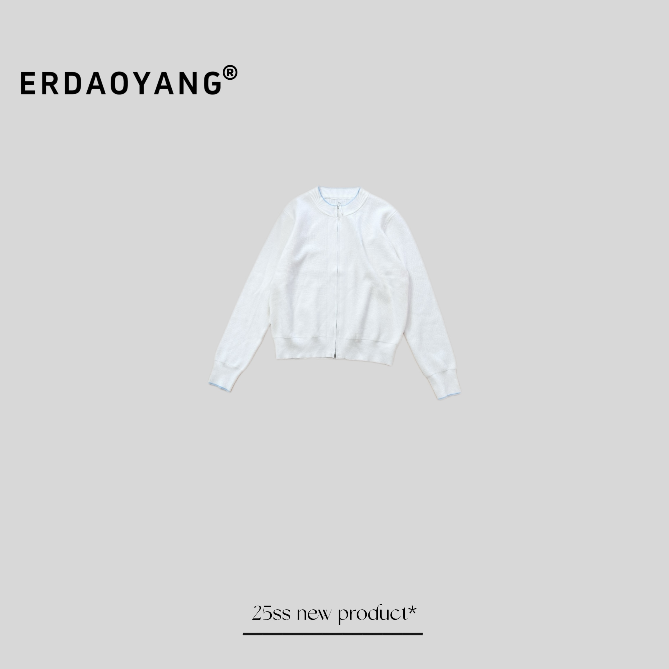 ERDAOYANG "小马迎春" 早春新款撞色圆领开衫毛衣MY8001