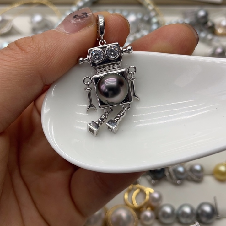 海水珍珠吊坠(不含链)银S925镶嵌