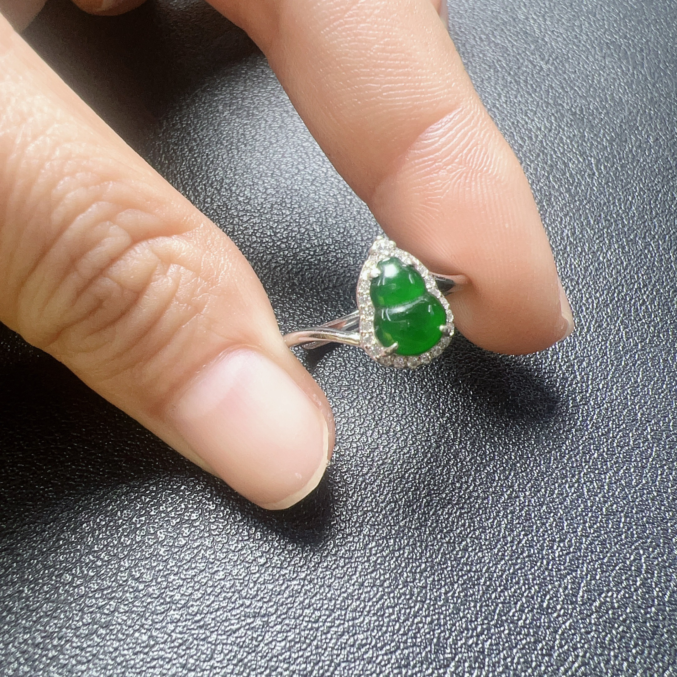 翡翠s925葫芦戒指 PV 2407220014（多样性发其一）