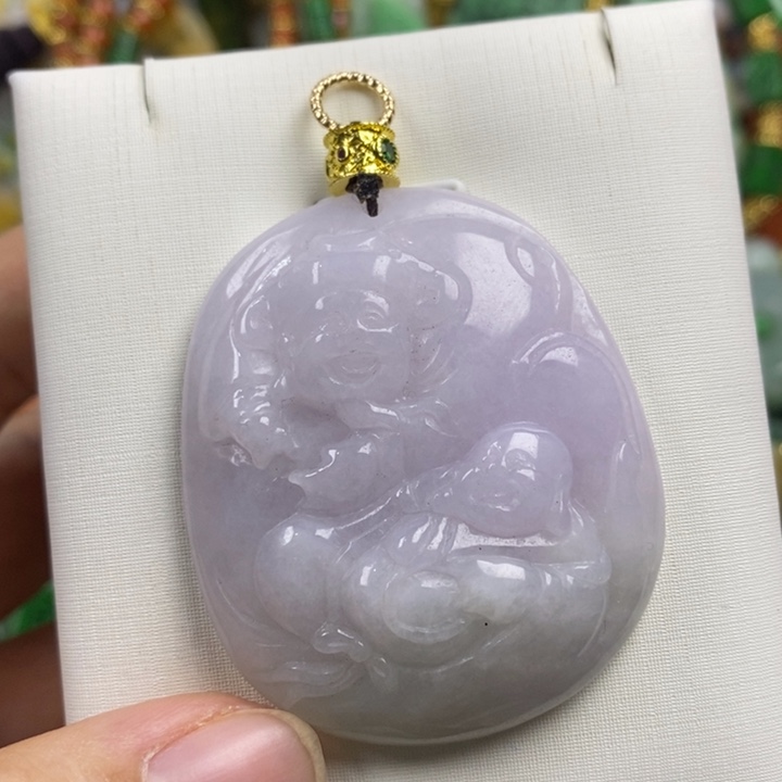 翡翠未镶嵌吊坠(赠链)