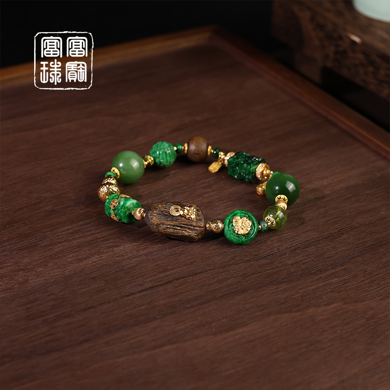 【青松听风】富富珠宝 翡翠18K金百搭手串（天然珠宝多样性发）