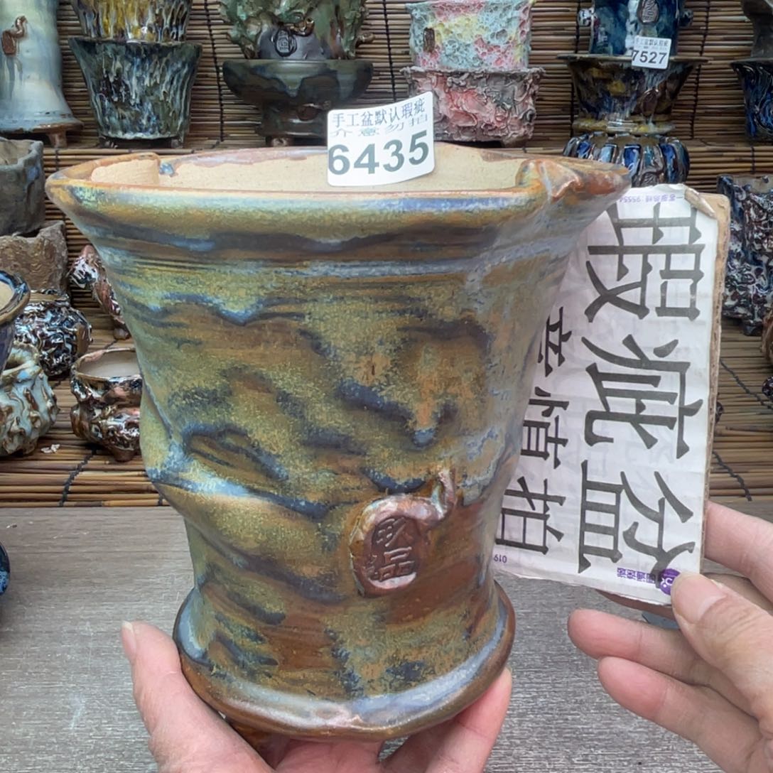 手工花盆默认瑕疵完美者勿拍