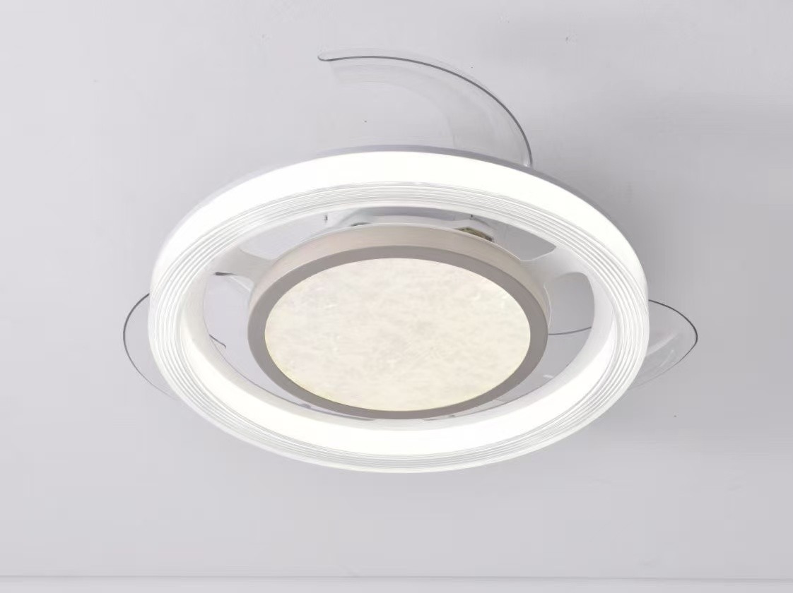 现代简约2025新款圆形餐厅卧室书房儿童房隐形风扇灯全光谱护眼