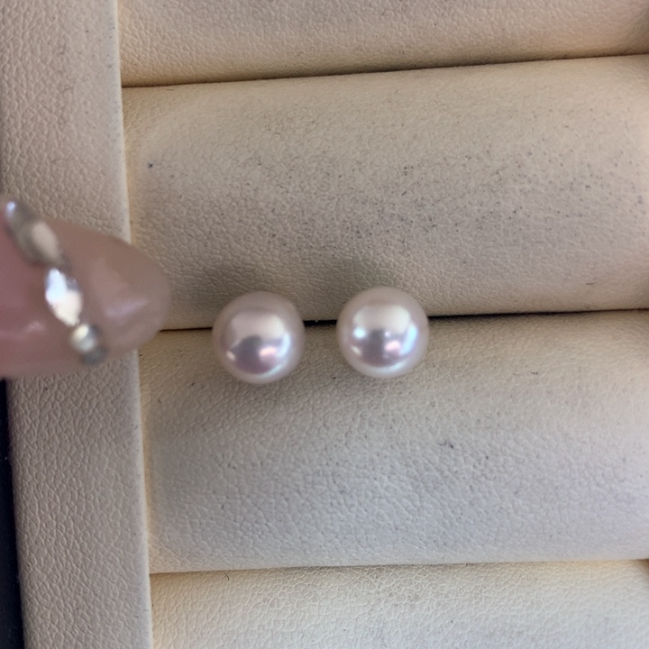 银S925镶嵌耳饰海水珍珠