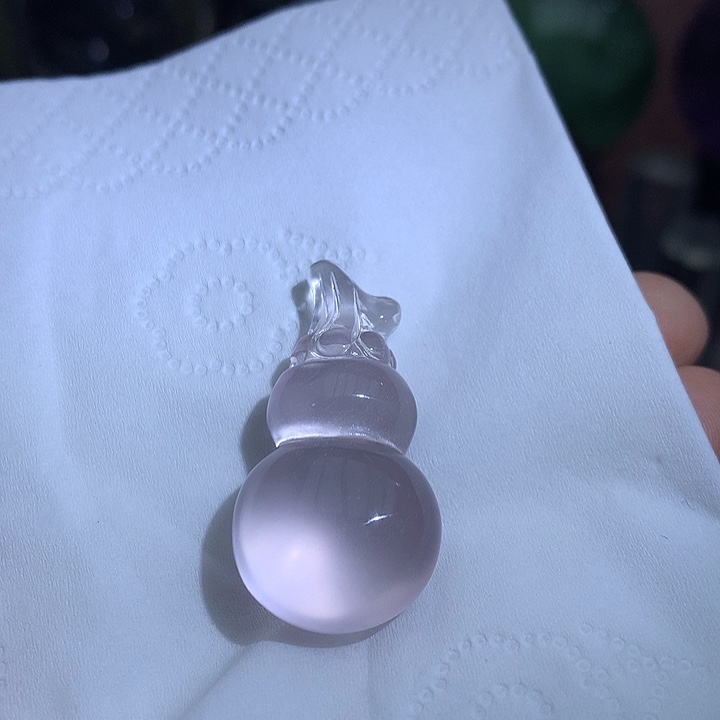 水晶天然粉水晶净体葫芦未镶嵌