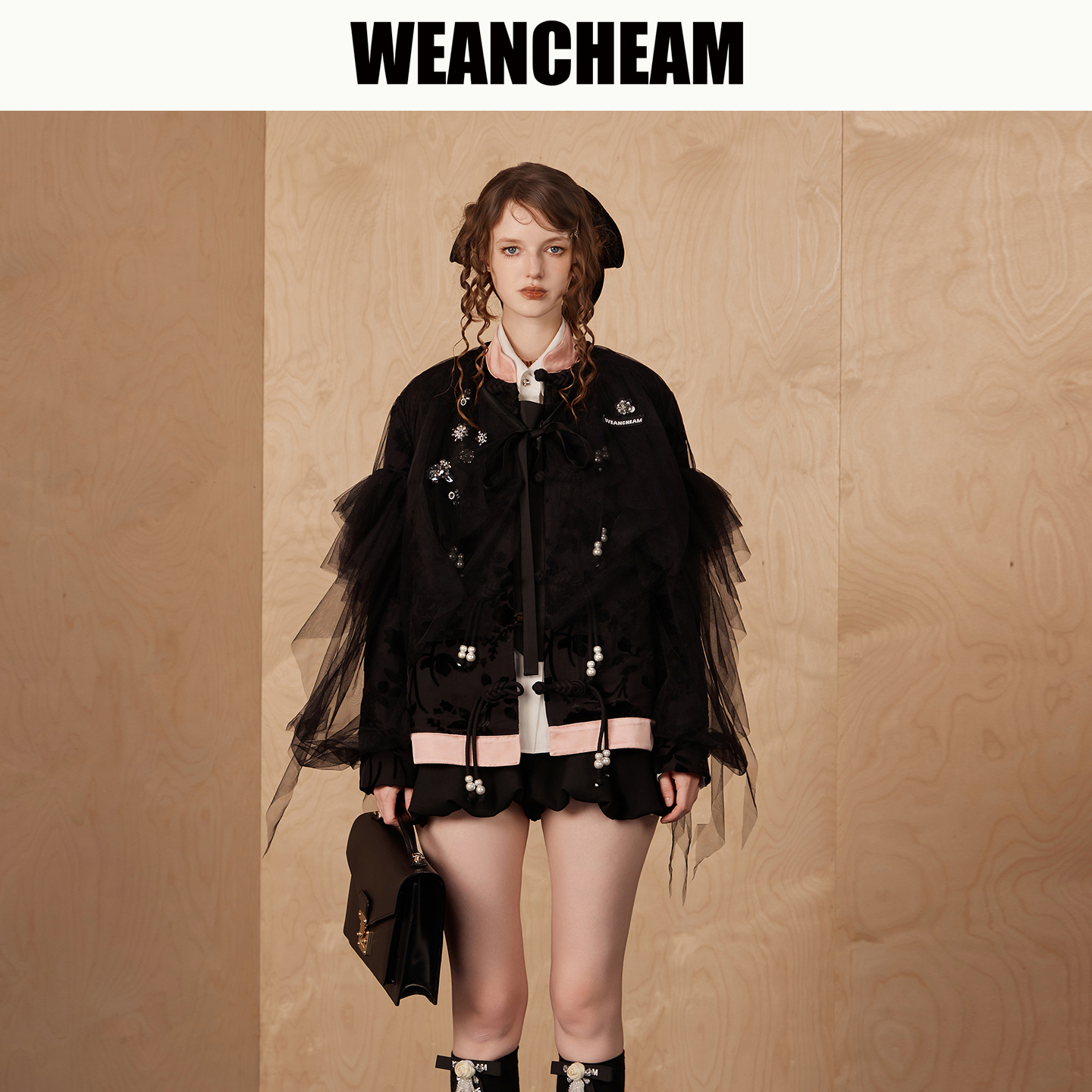 WEANCHEAM未未姆琥珀流光秋冬女装设计师新中式莎莎外套W16QDT014