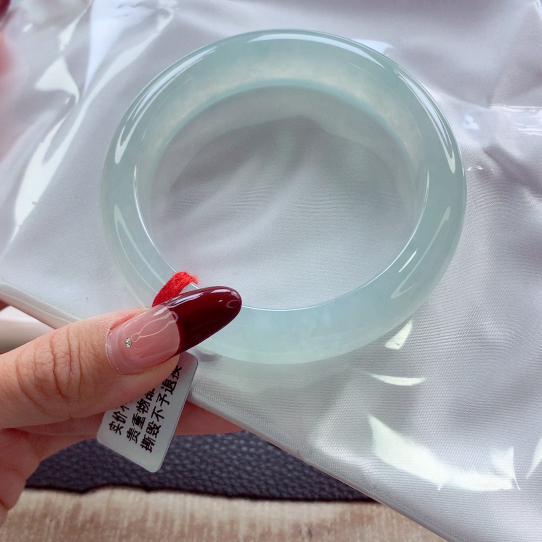 翡翠手镯未镶嵌56.6 起光小万战斗机 灵