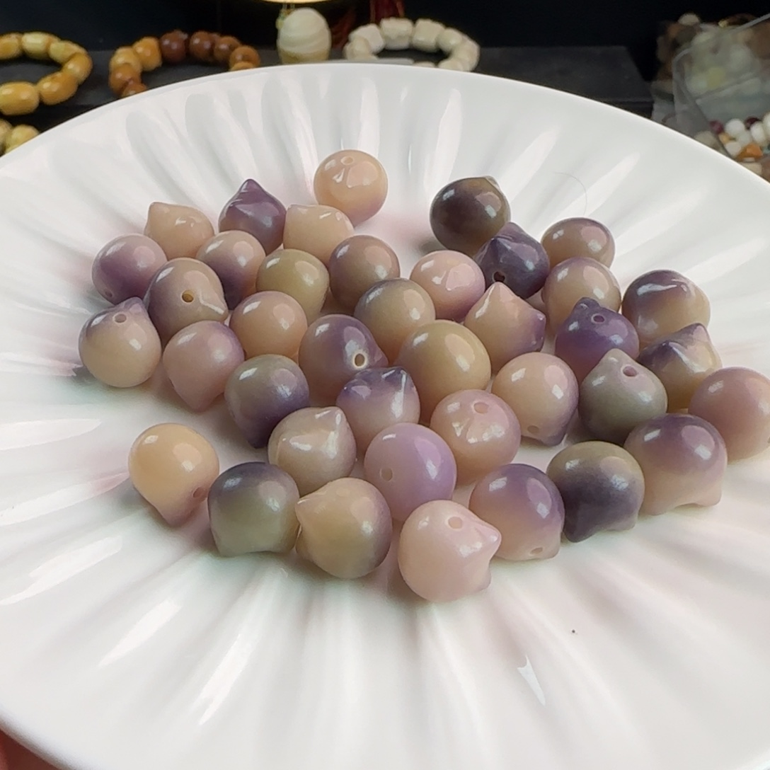 吊坠菩提根/象牙果卡11-12紫色飘花猫头20卡牌➕20备珠