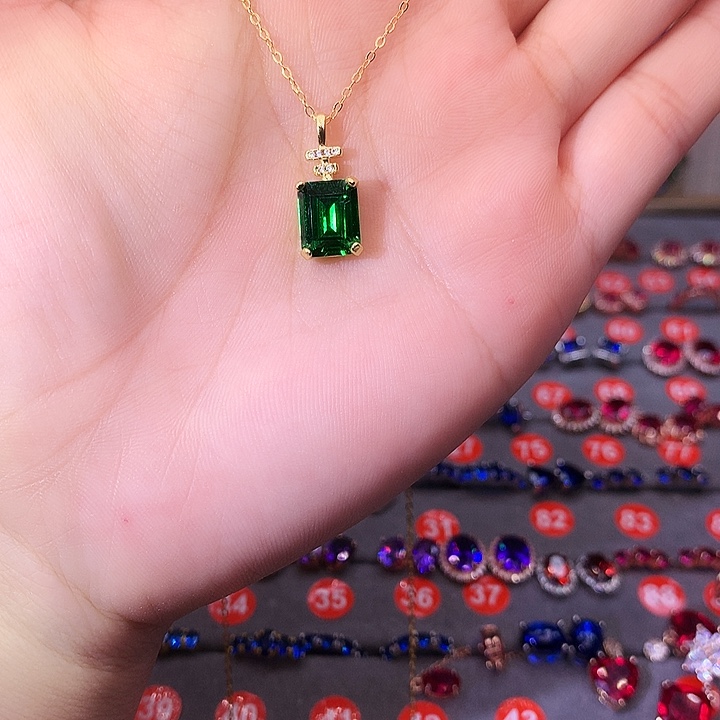 透辉石吊坠银S925镶嵌