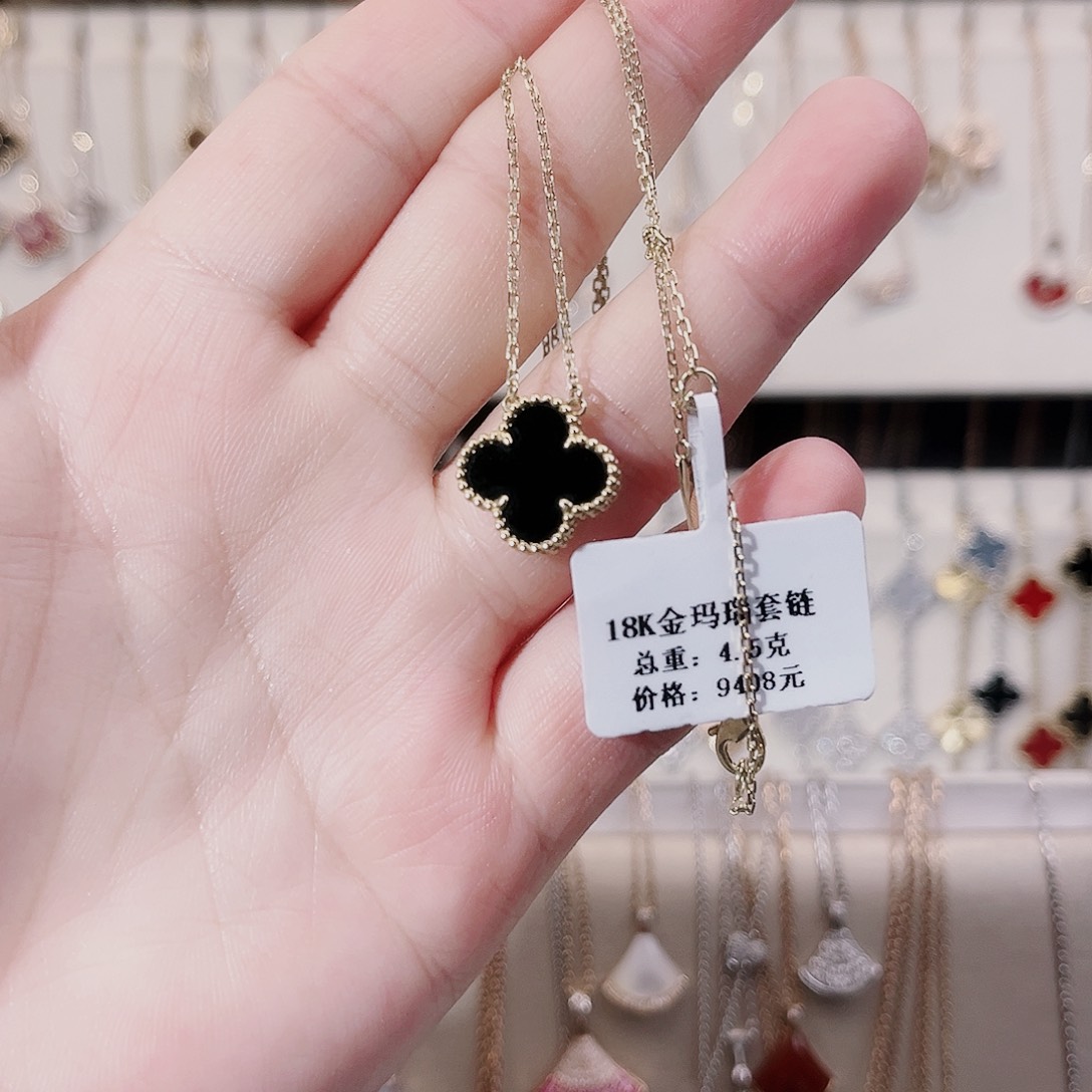 玛瑙项链18K金镶嵌k黄