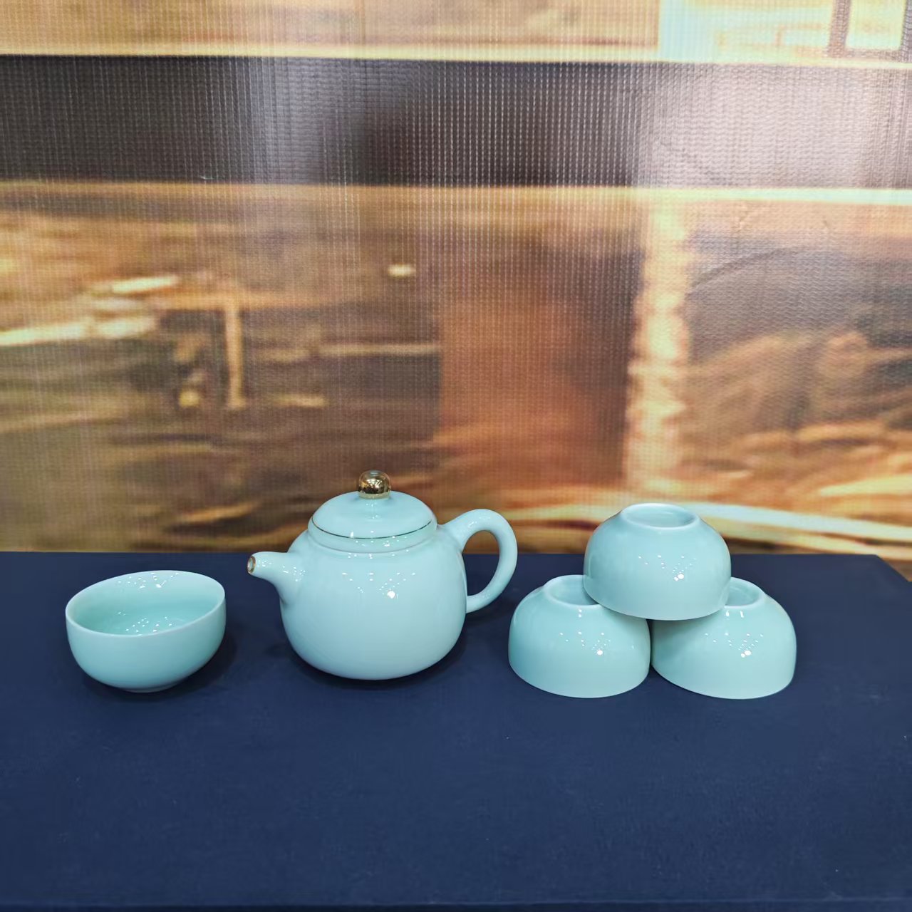 景德镇陶瓷影青一壶四杯茶具