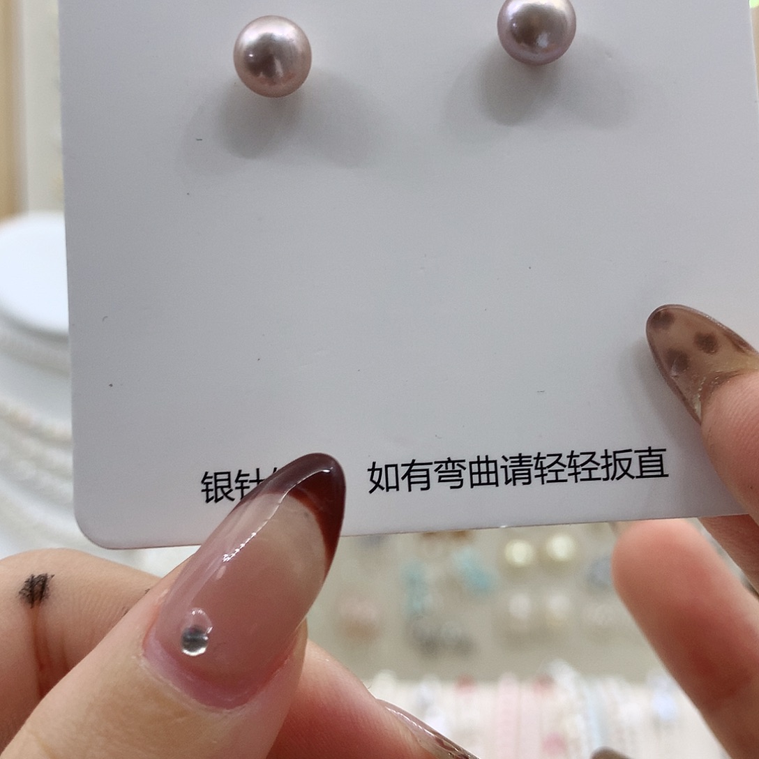 淡水珍珠耳饰银S925镶嵌