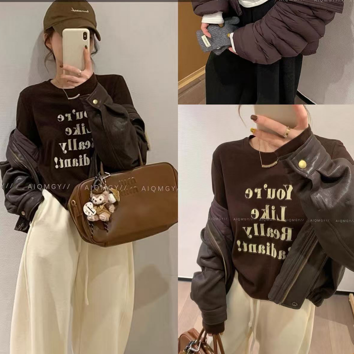 乐缘福利no退换高品质字母加绒T恤