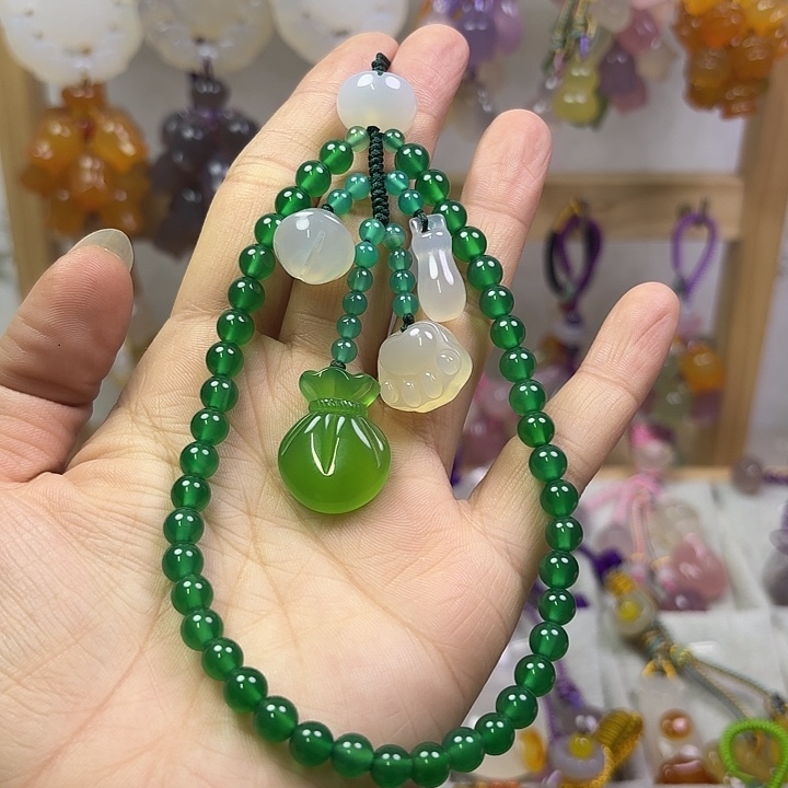 手机链手腕款绿色钱袋