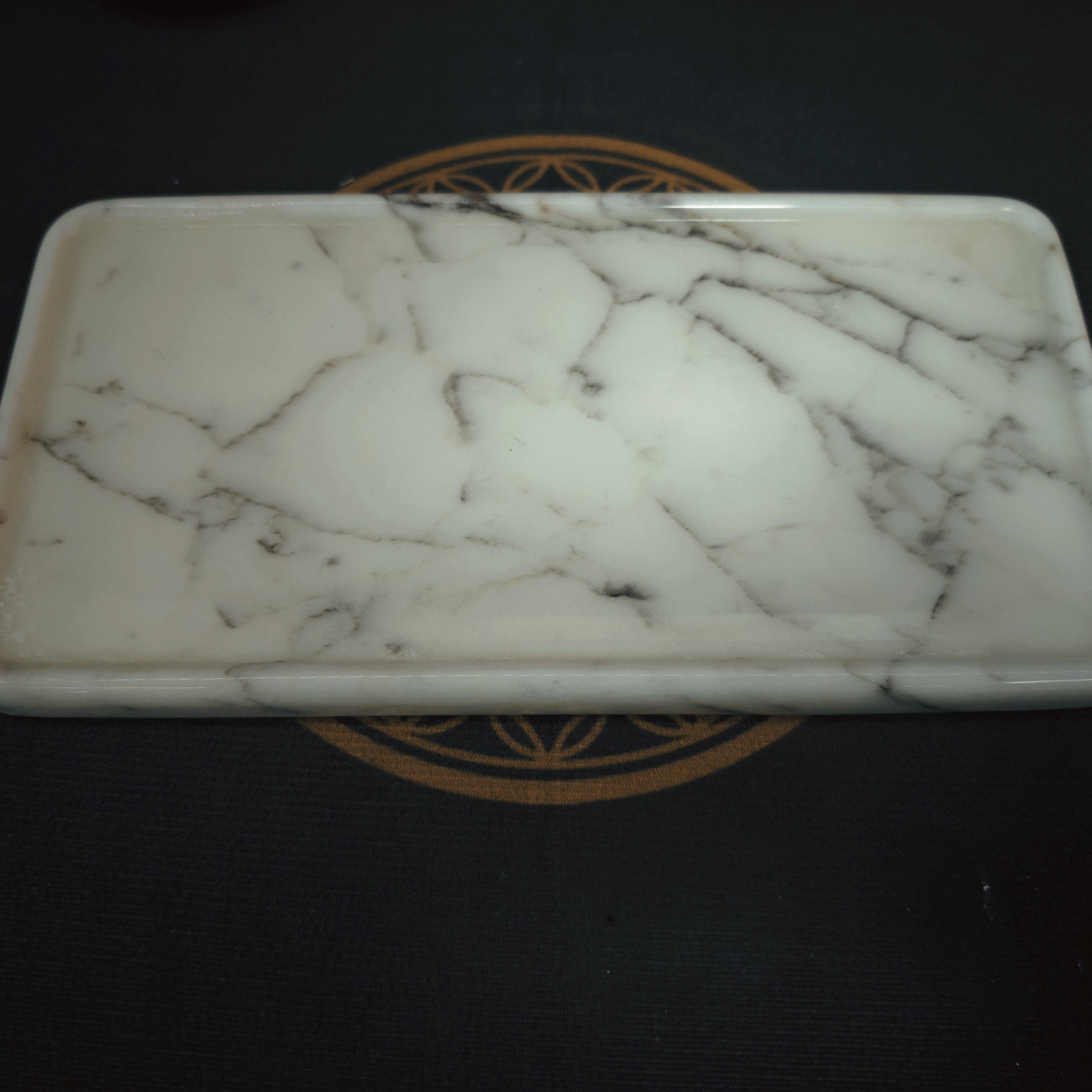 50*195天然大理石茶盘奢石材质芬迪白纹理简约设计