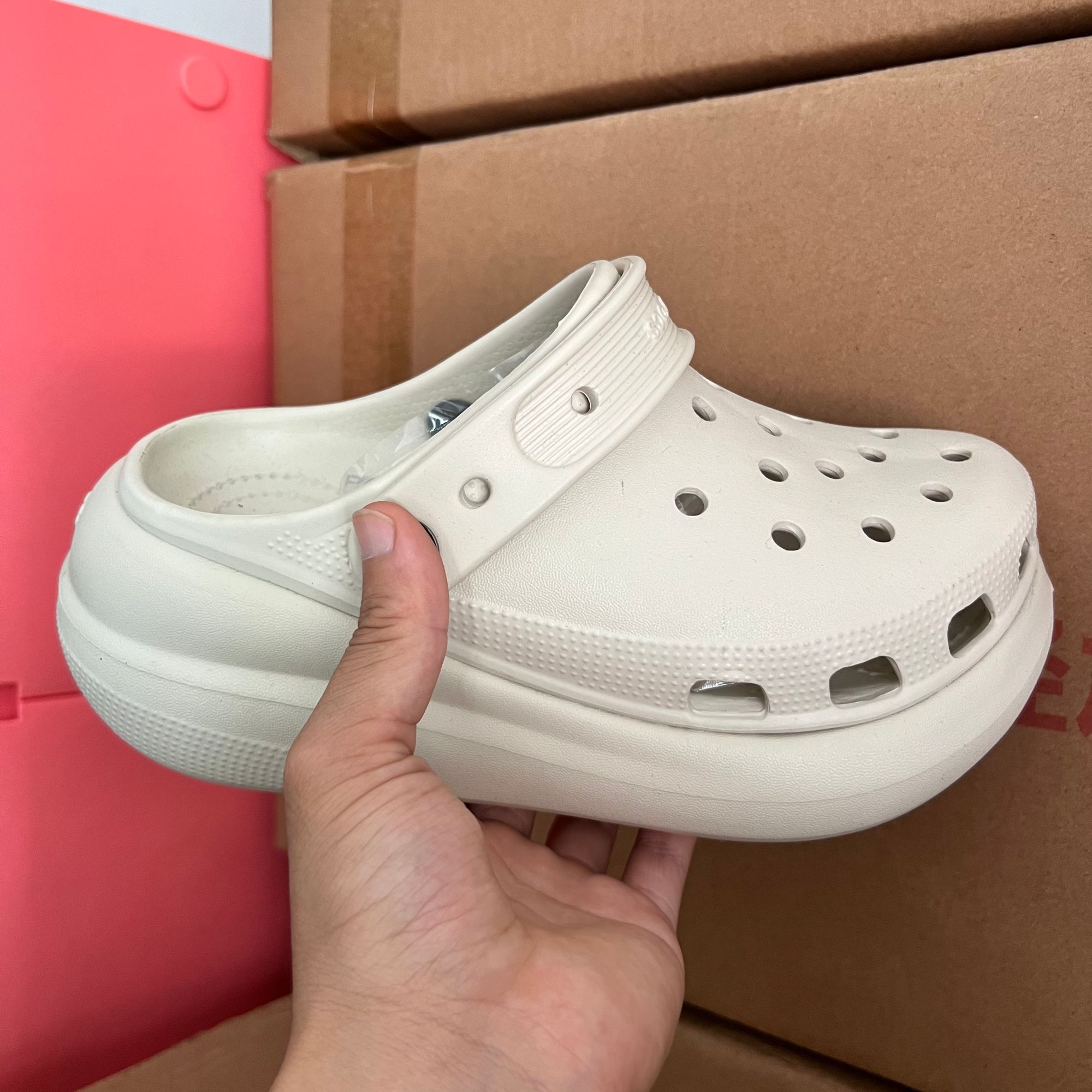 【泡fu】经典跟高5.2cm透气厚底洞洞镂空运动拖鞋防滑轻便软底