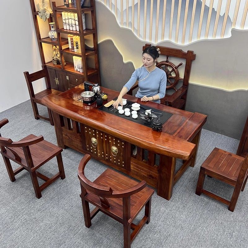 实木茶桌椅组合办公室一体整套家用茶几家用客厅实木功夫小泡茶台