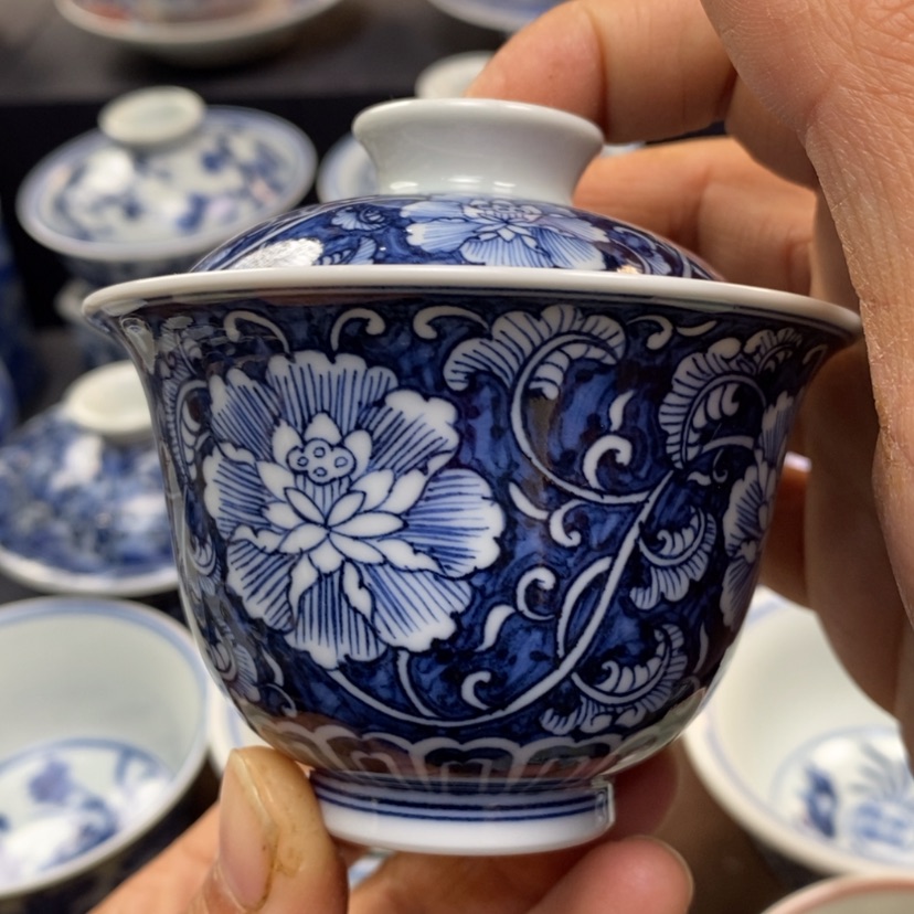 【闪购商品】景德镇青花瓷盖碗