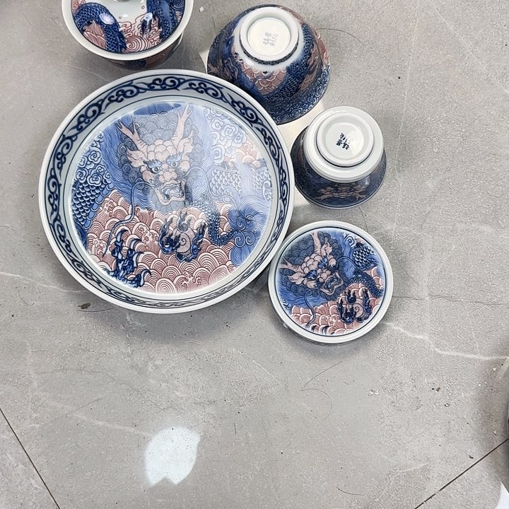 瓷片景德镇霸王龙五件套