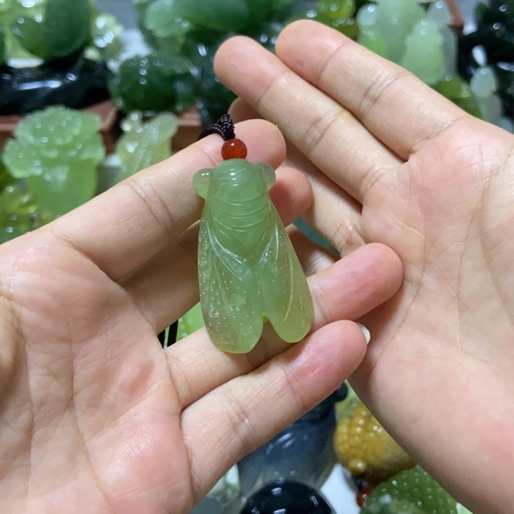 【闪购商品】蛇纹石玉未镶嵌挂件一**孩