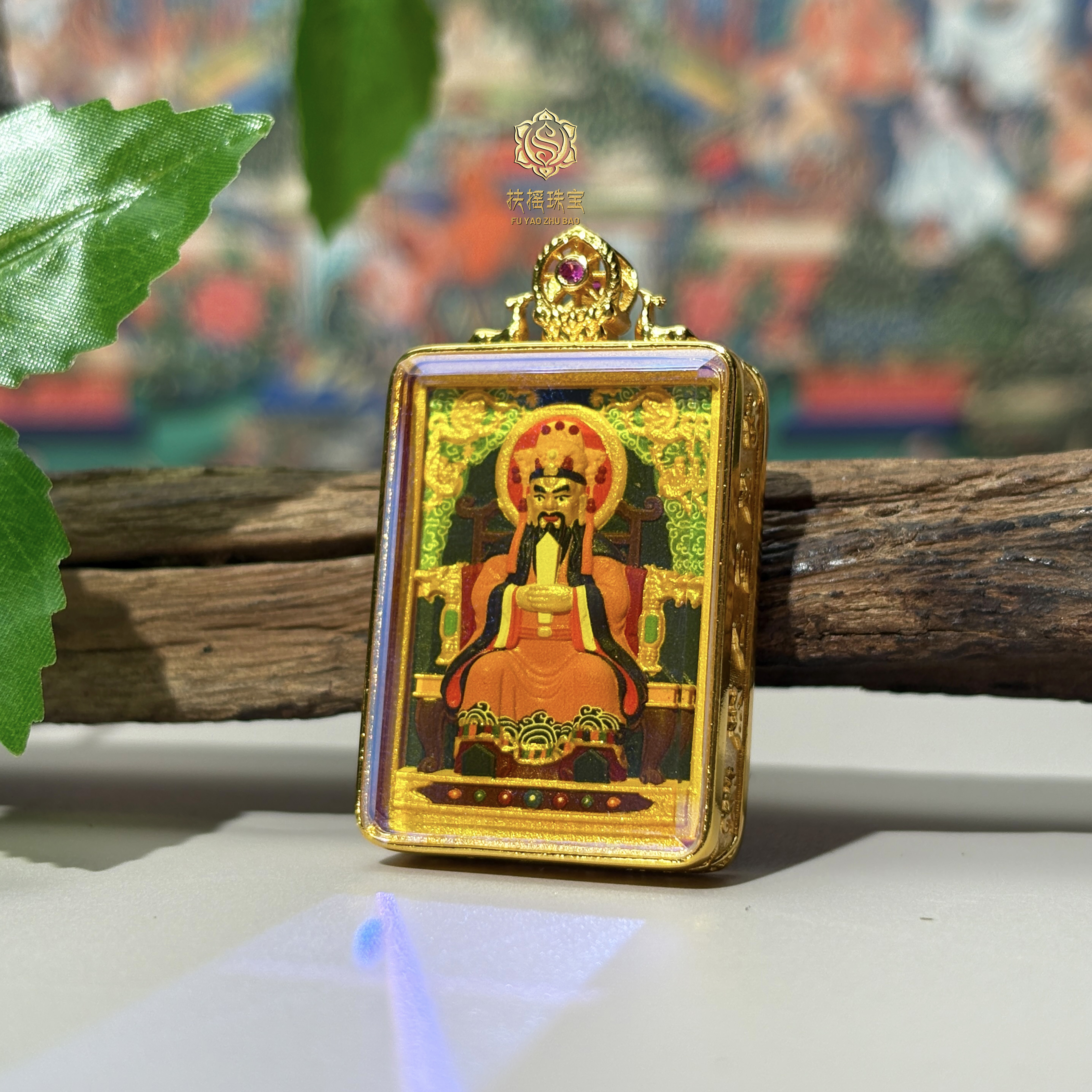 非金属珐琅吊坠 扶摇臻选|双鹿听经五爷卡卡吊坠4002