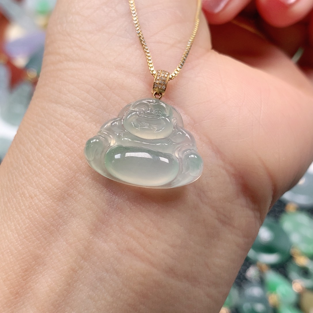 【闪购商品】翡翠吊坠(不含链)18K金镶嵌