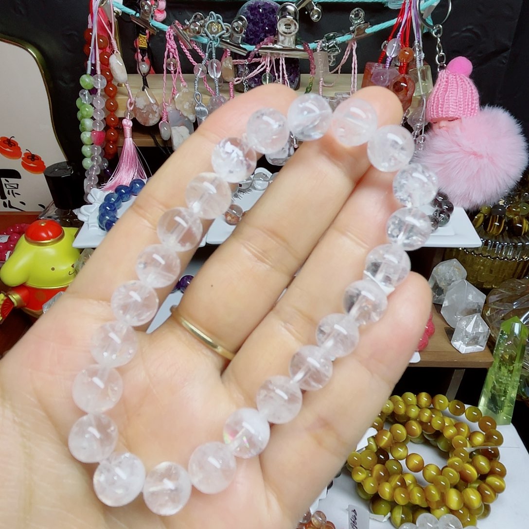 未镶嵌手链水晶白幽灵8
