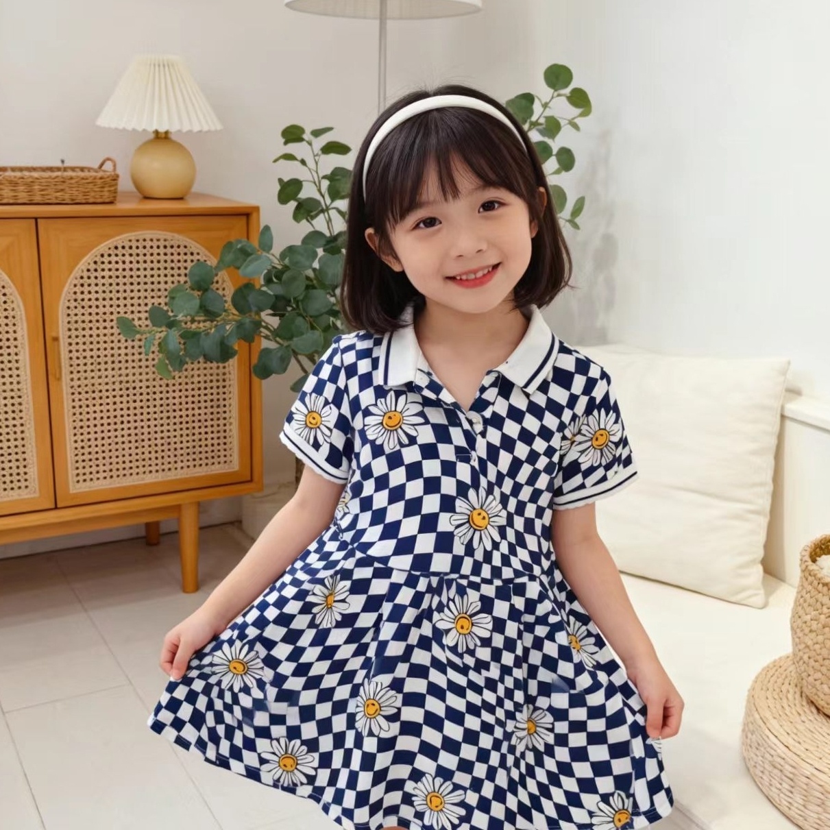【小飞象】小雏菊格子连衣裙864373
