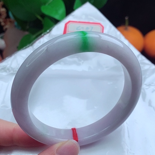 翡翠手镯未镶嵌   正圈60+ 春彩