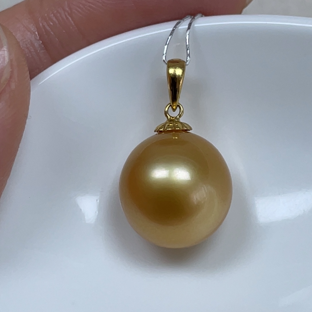 海水珍珠吊坠(不含链)18K金镶嵌13