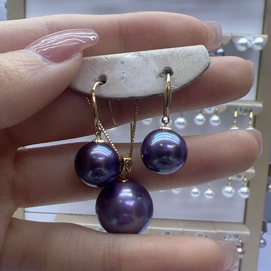 淡水珍珠吊坠(赠链)18K金镶嵌